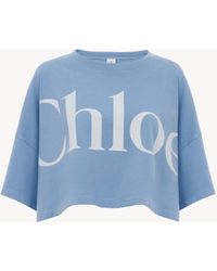 Chloé - T-Shirt Boxy Corta Con Logo - Lyst
