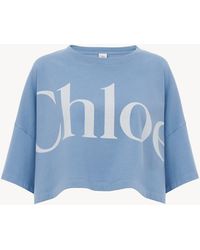 Chloé - Cropped Boxy Logo T-Shirt - Lyst