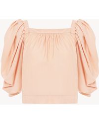 Chloé - Puff-Sleeve Pleated Top - Lyst