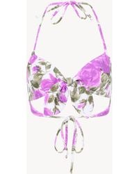 Chloé - Haut De Bikini À Imprimé Roses - Lyst