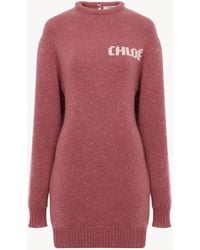 Chloé - Long-Sleeve Logo Mini Dress - Lyst