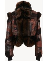 Chloé - Patchwork Leather And Shearling Jacket - Lyst