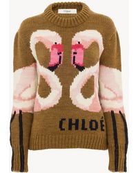 Chloé - Pullover Girocollo Con Logo - Lyst