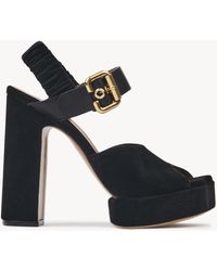 Chloé - Ariaプラットフォーム サンダル 婦人向け ブラック サイズ ポリエステル 100% 牛革（カーフ） - Lyst