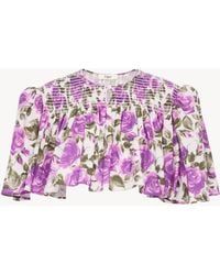 Chloé - Gerafftes Cropped-Oberteil Aus Baumwollpopeline - Lyst