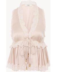Chloé - Tie-Front Sleeveless Top - Lyst