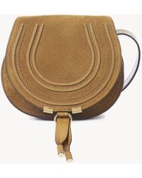 Chloé - スエードレザー製Marcieスモールサドルバッグ 婦人向け ゴールド サイズ 牛革（カーフ） 100 - Lyst