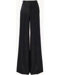Chloé - High-rise Flared Pants In Wool Grain De Poudre - Lyst