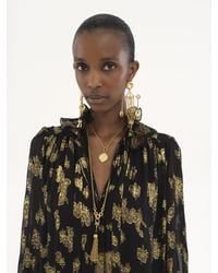 Chloé - Tie-front Mini Dress In Silk Jacquard & Lurex - Lyst