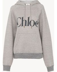 Chloé - Oversized-Hoodie mit Logo aus einer Baumwollfleece-Mischung - Lyst
