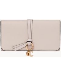Chloé - Alphabet Wallet With Flap In Grained Leather - Lyst