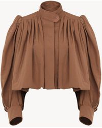 Chloé - リネン＆コットン製ギャザーブールジャケット - Lyst