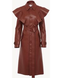 Trench-coat en gabardine de laine à broderie Laines Chloé en coloris Neutre Femme Vêtements Manteaux Imperméables et trench coats 