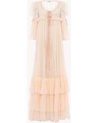 Chloé - Oversized Long Ruffled Dress - Lyst