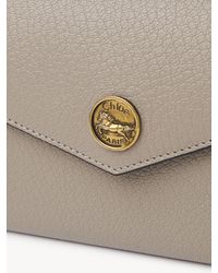 Chloé - Envelope Long Wallet With Flap In Grained Leather - Lyst