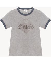 Chloé - T-Shirt Ajusté En Jersey De Coton À Logo - Lyst