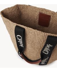 Chloé - Large Woody Tote Bag In Natural Fibers - Lyst