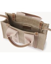 Chloé - Mini Woody Tote Bag In Linen - Lyst