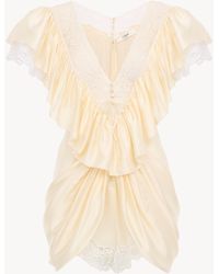 Chloé - V-Neck Short Jumpsuit - Lyst