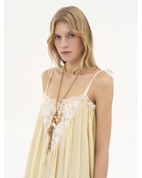 Chloé - Robe longue à volants en soie habotai et dentelle - Lyst
