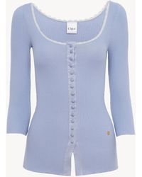 Chloé - Scoop-Neck Fitted Cardigan - Lyst
