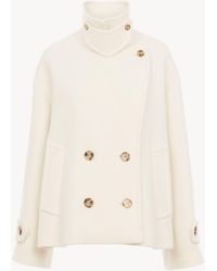 Chloé - Kurzer Oversize-Mantel aus Wolle - Lyst