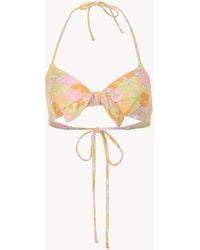 Chloé - Sun-Bleached Flower-Print Bikini Top - Lyst