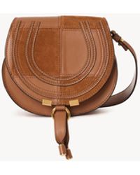 Chloé - グレイン＆スエードレザー製Marcieスモールサドルバッグ - Lyst