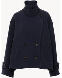 Chloé - Kurzer Oversize-Mantel aus Wolle - Lyst