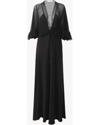 Chloé - Vestido Largo De Crepe De Mezcla De Seda - Lyst
