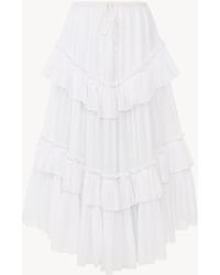 Chloé - Layered Ruffled Midi Skirt - Lyst