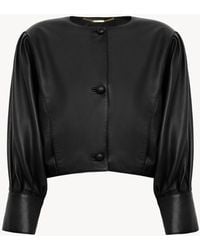 Chloé - Cropped Blouson Leather Jacket - Lyst