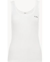 Chloé - Ribbed Cotton Tank Top - Lyst