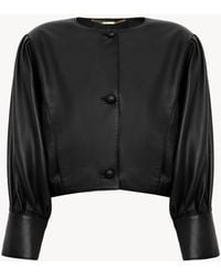 Chloé - Cropped Blouson Leather Jacket - Lyst