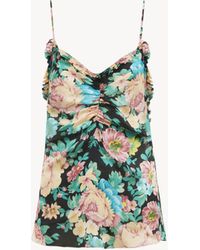 Chloé - Gerafftes Tank Top aus Seiden-Charmeuse - Lyst