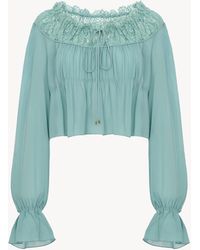 Chloé - Scoop-Neck Cropped Top - Lyst
