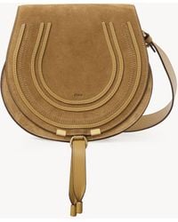 Chloé - スエードレザー製Marcieサドルバッグ 婦人向け ゴールド サイズ 牛革（カーフ） 100 - Lyst