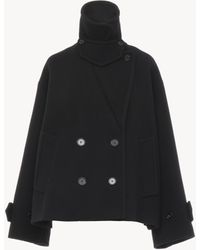 Chloé - Kurzer Oversize-Mantel aus Wolle - Lyst