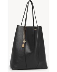 Chloé - Large Chloé Spin Tote Bag In Grained Leather - Lyst