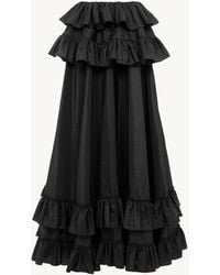 Chloé - Jupe Longue Oversize À Volants En Taffetas De Soie Lavé - Lyst