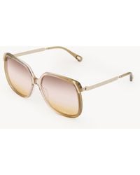 Chloé - Occhiali Da Sole Aly Oro Taglia 100% Acetato - Lyst