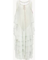 Chloé - Oversized Long Ruffled Dress - Lyst
