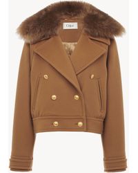 Chloé - Short Boxy Double-Breasted Coat - Lyst