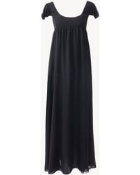 Chloé - Puff-sleeve Long Dress In Silk Plumetis - Lyst