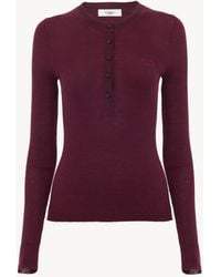 Chloé - Henley-Hemd Aus Superfeinem Wollstrick - Lyst