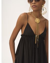 Chloé - Mini robe froncée à fines bretelles en crêpe de chine - Lyst
