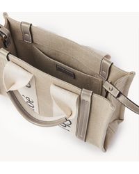 Chloé - Small Woody Tote Bag In Linen - Lyst