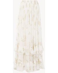 Chloé - Fließender Maxirock aus Seidenjacquard und Lurex - Lyst