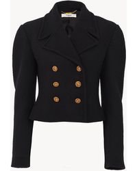 Chloé - Double-Breasted Cropped Jacket - Lyst