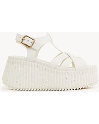 Chloé - Nama Wedge Sandal 100% Bovine Leather - Lyst